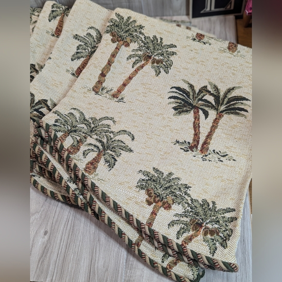 PalmTree Tapestry Window Valance Curtains (4) Quality Brand